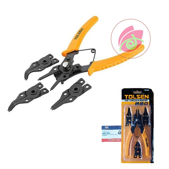 KÌM PHE BỘ 4 ĐẦU TOLSEN 10100 4 IN 1 CIRCLIP PLIERS SET