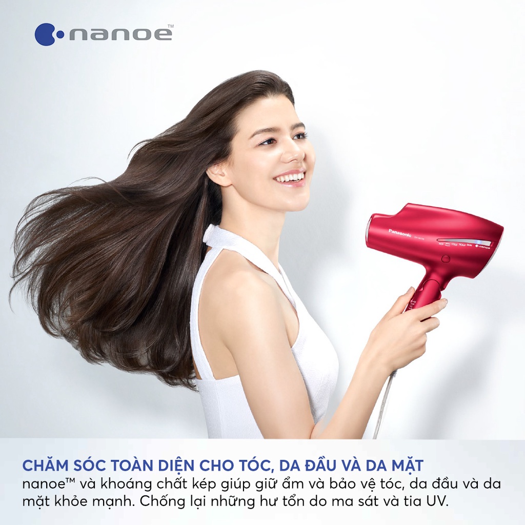 Máy sấy tóc Nanoe dưỡng ẩm, chăm sóc tóc Panasonic EH-NA98RP645 - Sấy nóng lạnh luân phiên tự động