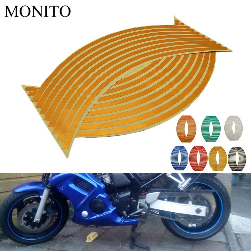 Miếng Dán Phản Quang Trang Trí Vành Bánh Xe Mô Tô Kawasaki W800 Cafe Zrx1100 Zrx1100 Zx1100 Zx7R Zx9