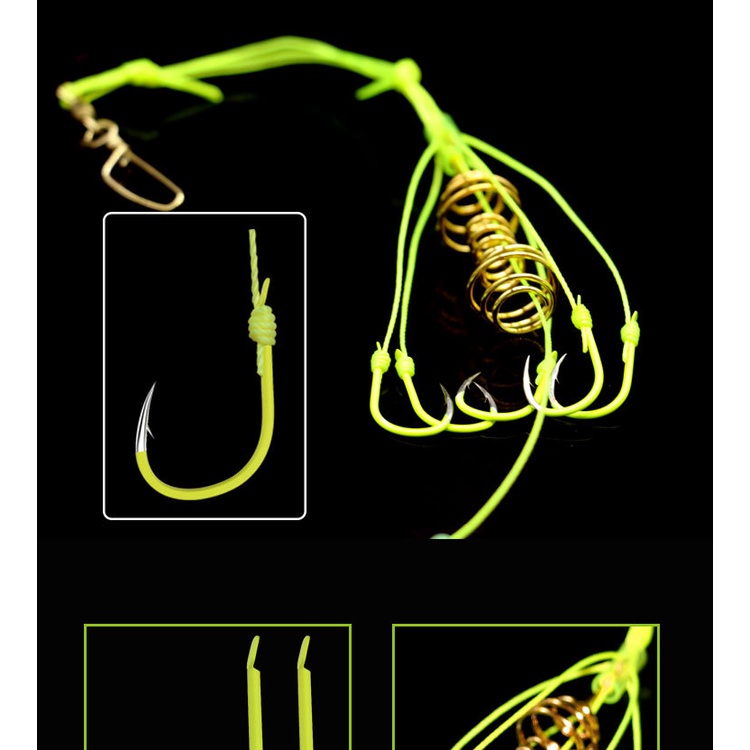 Lưỡi câu cá lăng xê  màu xanh Hộp 4 lưỡi siêu bén siêu nhậy chính hãng chất lượng giá rẻ