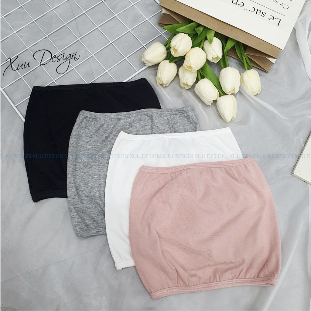 Áo quây ngực  croptop nữ không đệm thun trơn dáng ôm màu trơn không dây Xuu Design AD06 | BigBuy360 - bigbuy360.vn