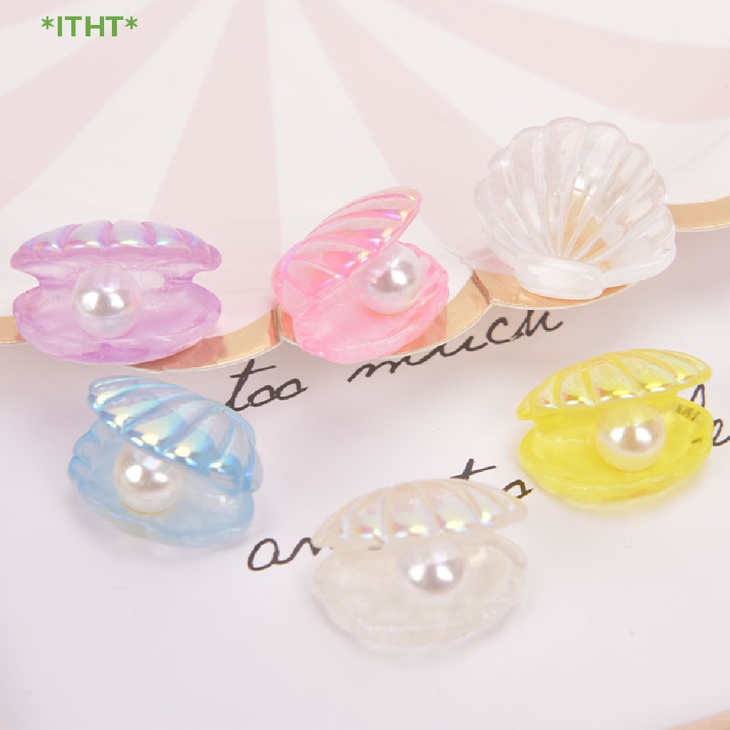 Bộ 5 Vỏ Ngọc Trai Bằng Nhựa Resin Dùng Trang Trí DIY Mới