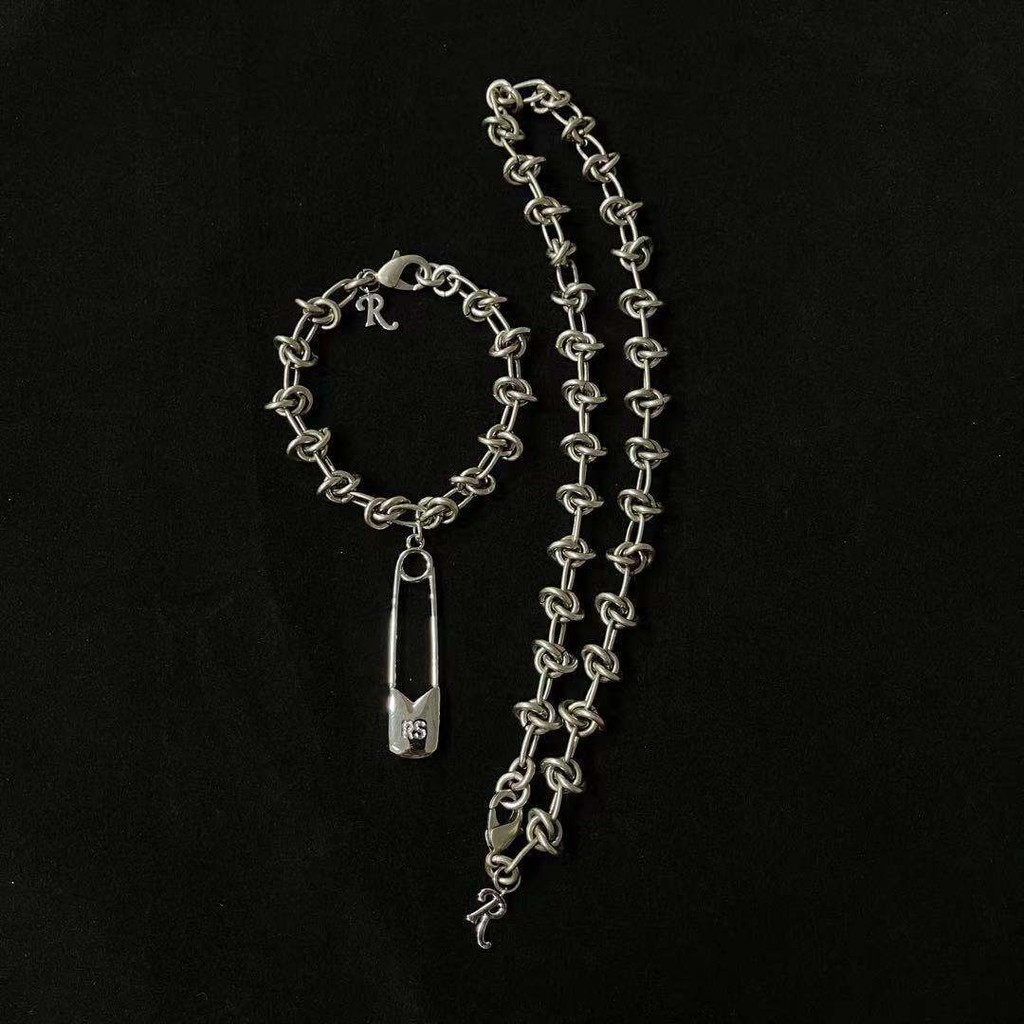Vòng tay & vòng cổ R@f Simons safety-pin knot chain bracelet ss21