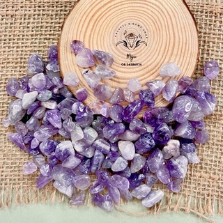 Đá vụn bóng thiên nhiên màu tím nhạt Amethyst size nhỏ làm handmade, sưu tầm, reiki, thanh tẩy, thiền định