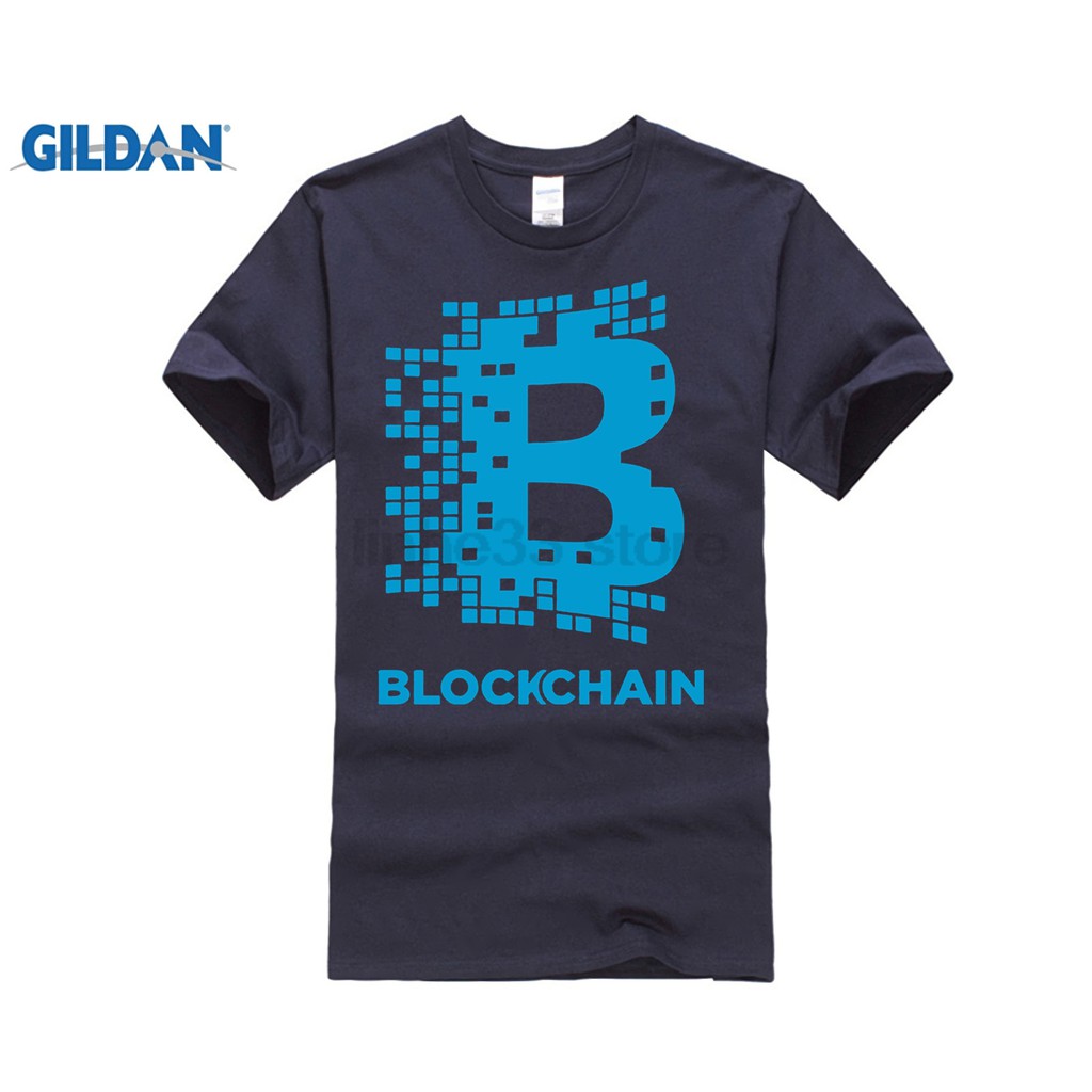 Diy Bitcoin T shirt men Bitcoin Cryptocurrency Blockchain T Shirts Mens Navy