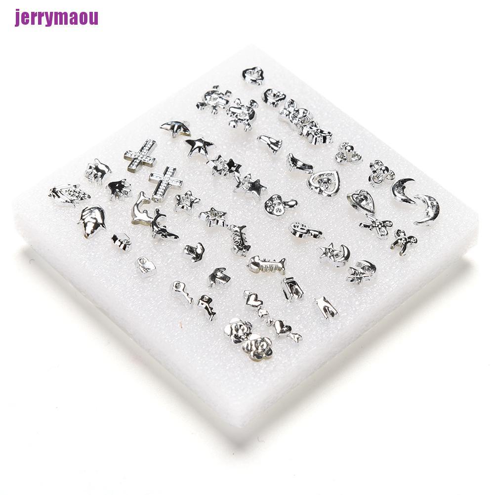 Set 24 Đôi Khuyên Tai Nhựa Mạ Bạc Thời Trang