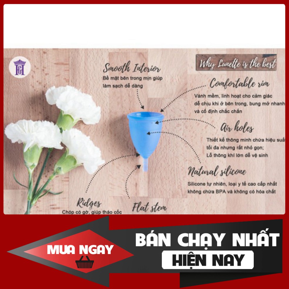 GIÁ GIẬT MÌNH Combo Cốc Nguyệt San Lunette chính hãng + nước rửa cốc tiệt trùng cốc 150 ml - Phân phối độc quyền GIÁ GIẬ