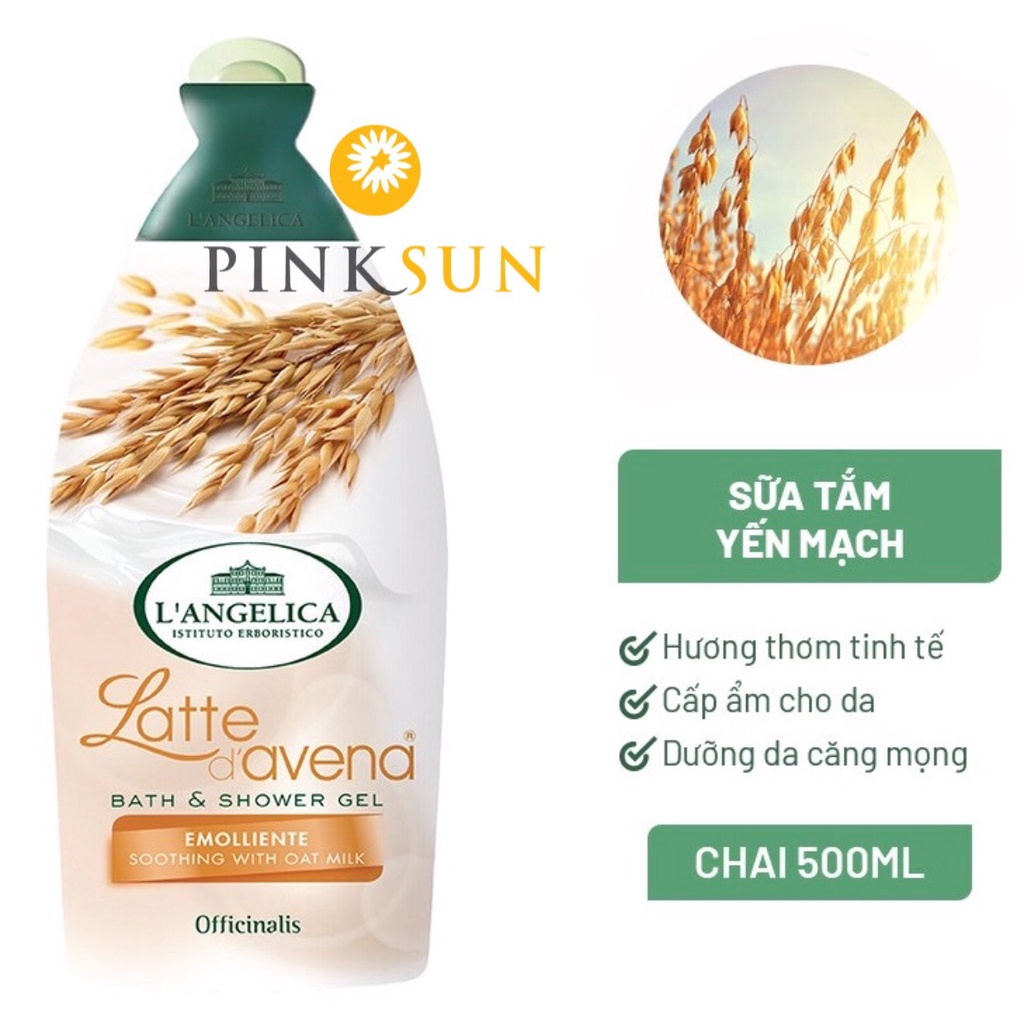 Sữa Tắm Thảo Dược L'angelica Ý_Trắng Da, Dưỡng Ẩm, Mềm Mịn Da, Thơm Lâu - Chai 500ML