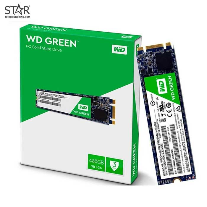 Ổ cứng SSD 480G Western Green M.2 Sata 6Gb/s TLC (WDS480G2G0B)