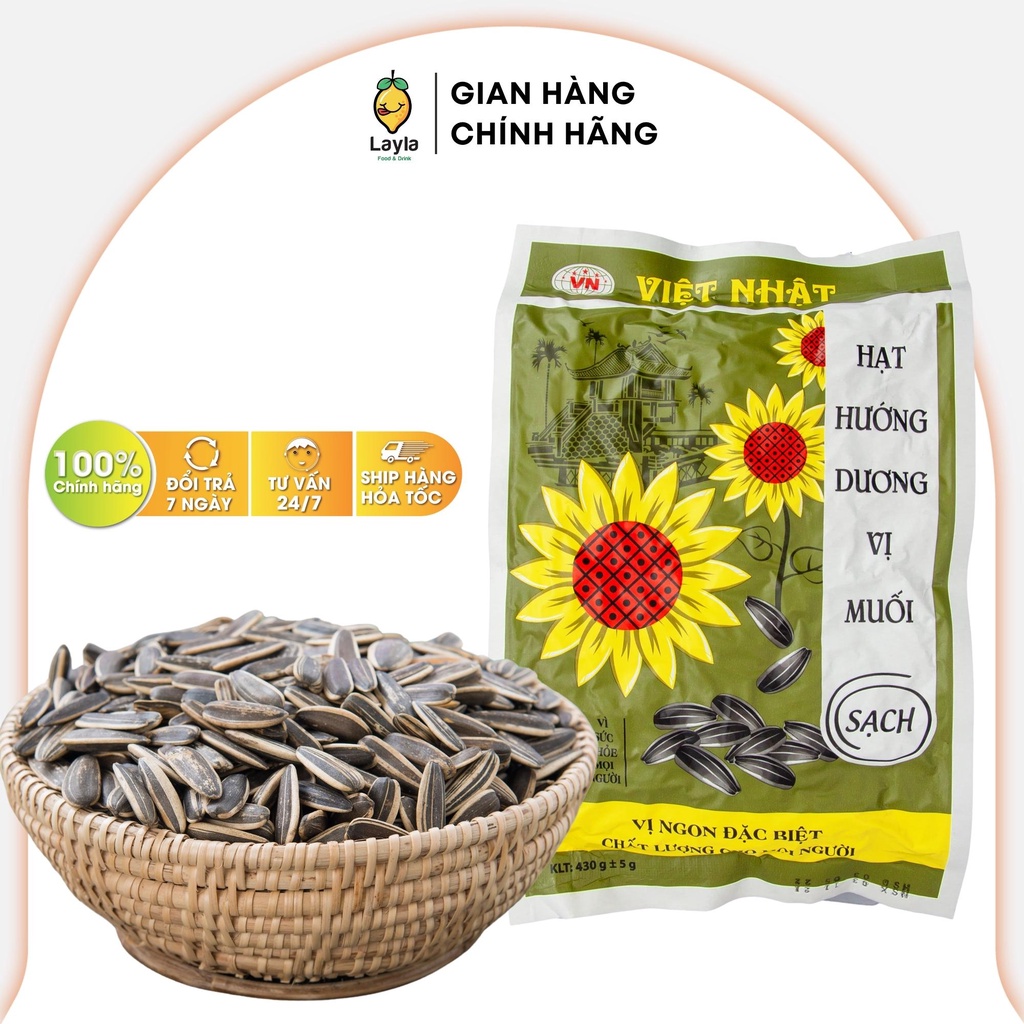 Hạt hướng dương tẩm vị muối loại 1 thơm ngon bổ sung chất xơ và vitamin e 430g HHDVM003