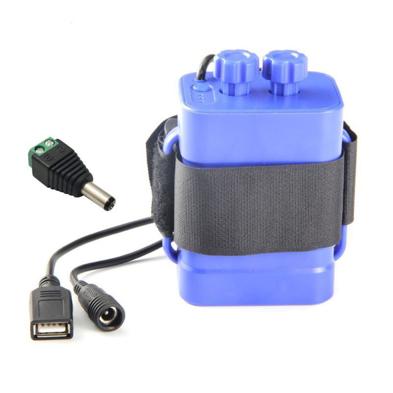 Hộp đựng pin 6 ngăn 18650 USB 12V và bộ chuyển đổi 5.5x2.1mm dành cho đIện thoại