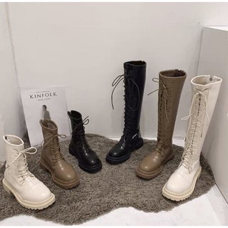 ] boot đế bánh mì buộc dây