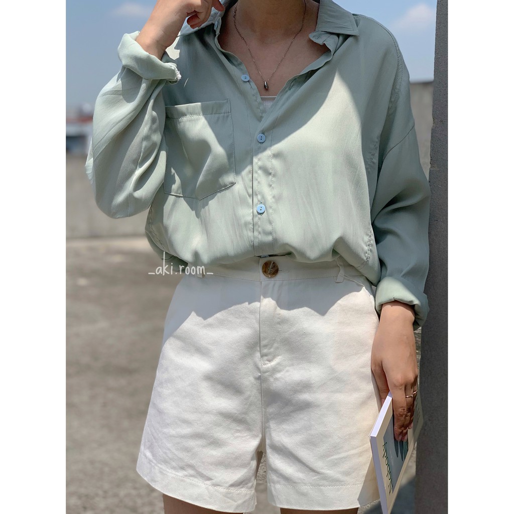 Quần shorts thô basic cạp phẳng Jojo