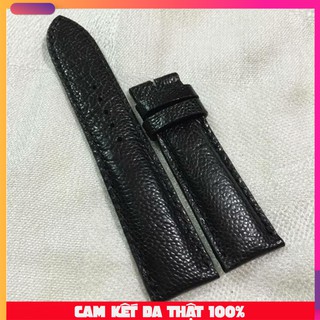 Dây đồng hồ da chân đà điểu 2 mặt - Màu đen