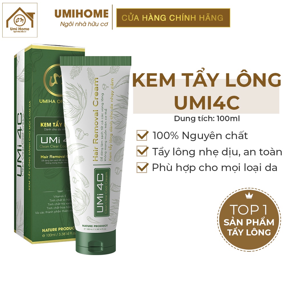 Kem tẩy lông UMi 4C Hair Removal Crean 100ml UMIHA ORGANIC dành cho da nhạy cảm
