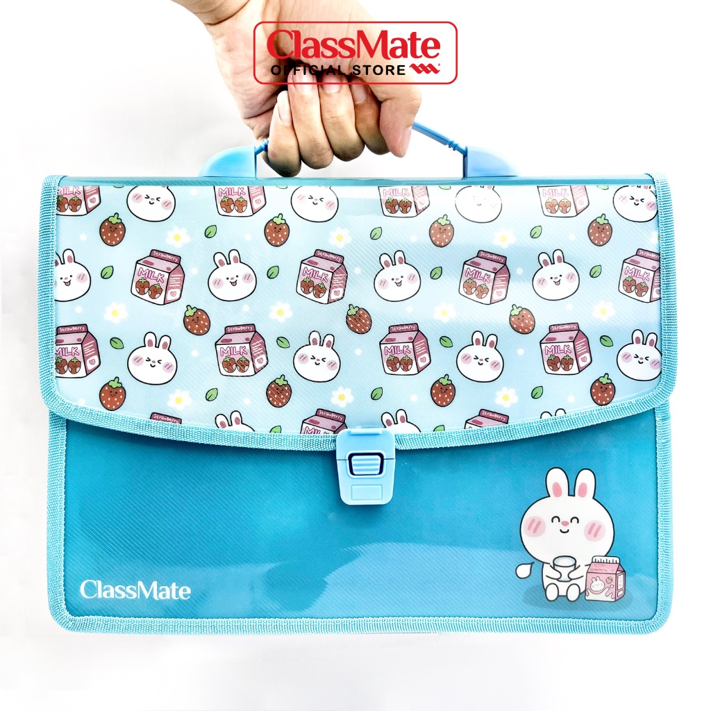 Cặp Học Thêm 2 Ngăn Rabbit CLASSMATE Hình Ngộ Nghĩnh, Chất Liệu Nhựa Nguyên Sinh An Toàn (33x24x8.5cm) CL-SB307