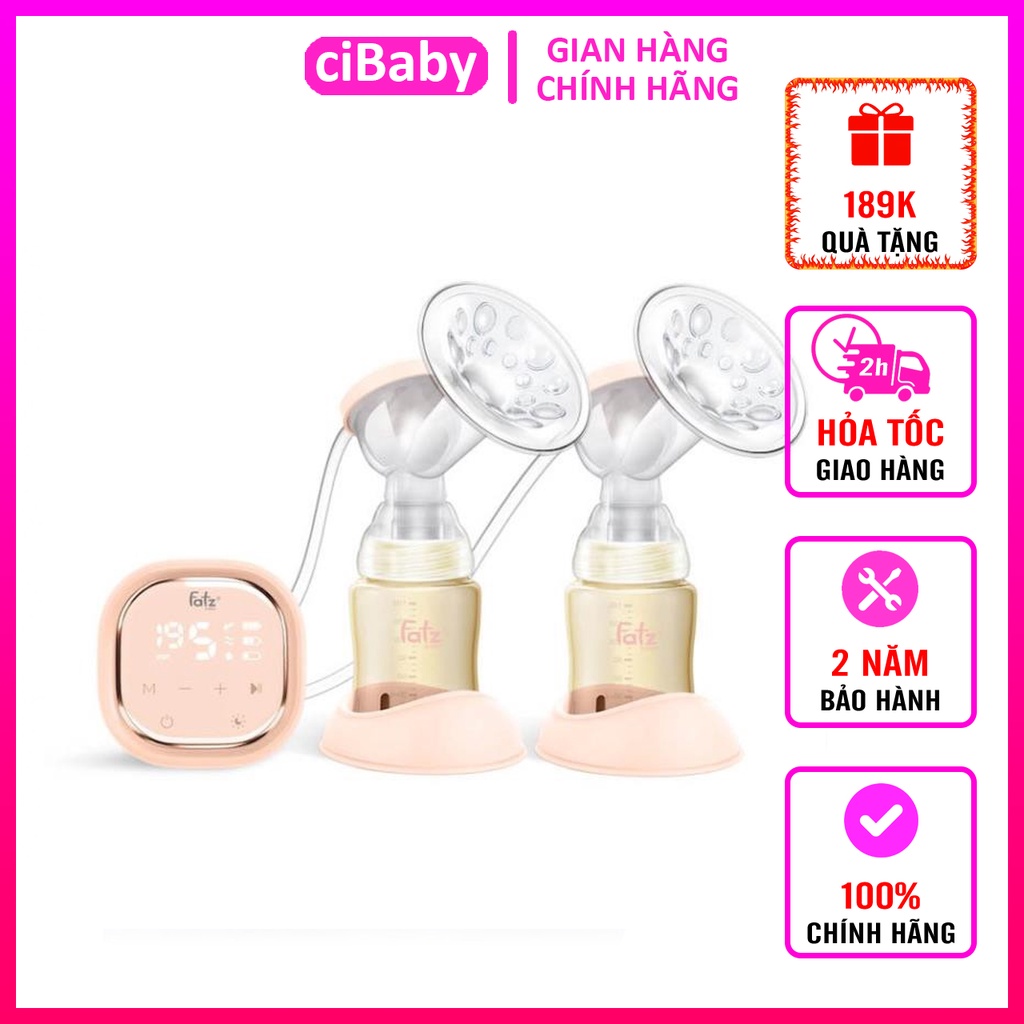 [CHÍNH HÃNG] Máy hút sữa điện đôi Fatz Baby Resonance có chế độ mát xa và kích sữa / 9 cấp độ lực hút