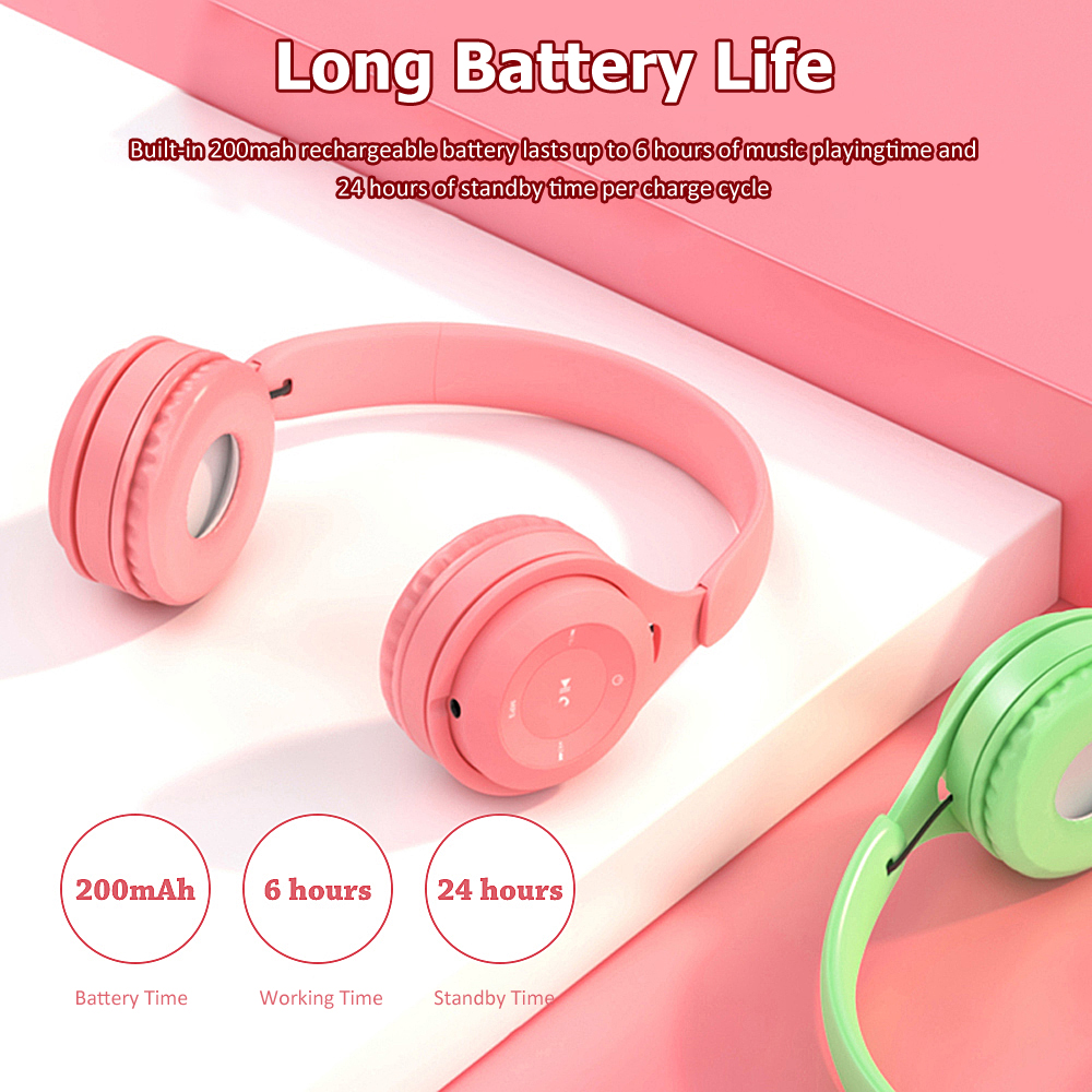 Tai nghe bluetooth 5.0 không dây có micro thiết kế màu macaron thời trang tiện dụng