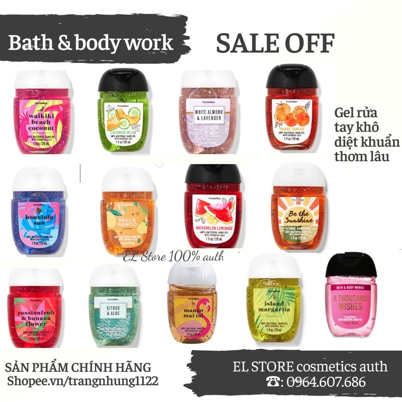 [BILL US - EL STORE] Nước Rửa Tay khô Bath & Body Work (BBW) khử mùi 29ml (săn sale mỹ kéo ảnh xem bill)