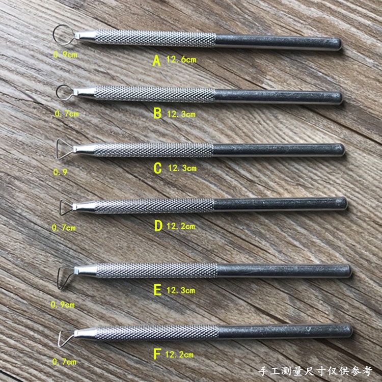 Bộ 6 Cây Điêu Khắc Đất Sét Tay Cầm Kim Loại