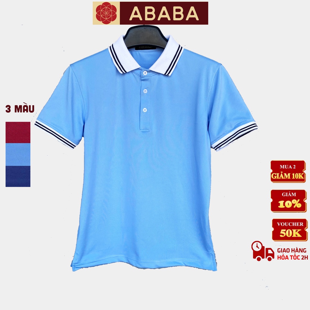 Áo polo nam ABABA cotton thoáng mát, áo polo cá sấu basic form chuẩn - ABA-POLO-02