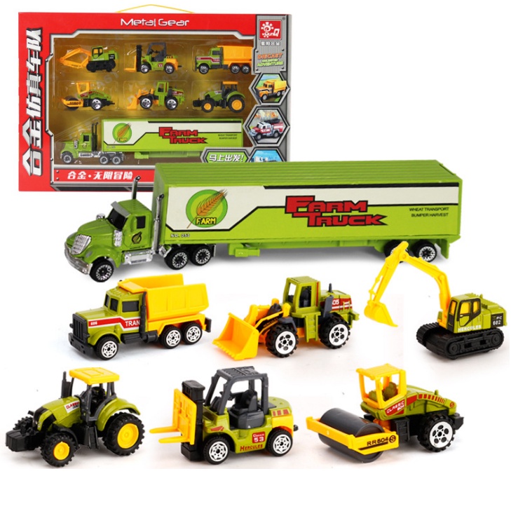 Bộ xe mô hình tô tô công trình Die cast các loại tỉ lệ 1:64 đồ chơi trẻ em