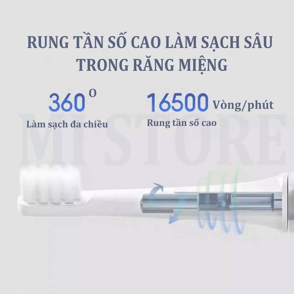 Bàn chải điện Xiaomi Mijia T100 -Sóng Âm Không Dây Có Thể Sạc Qua USB Siêu Âm Không Thấm Nước Tự Động Bàn Chải Đánh Răng