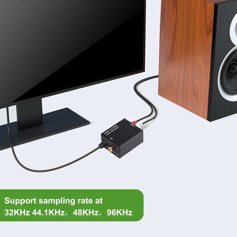 Digital to Analog Audio Converter Optical (SPDIF/Toslink)and RCA(L/R)