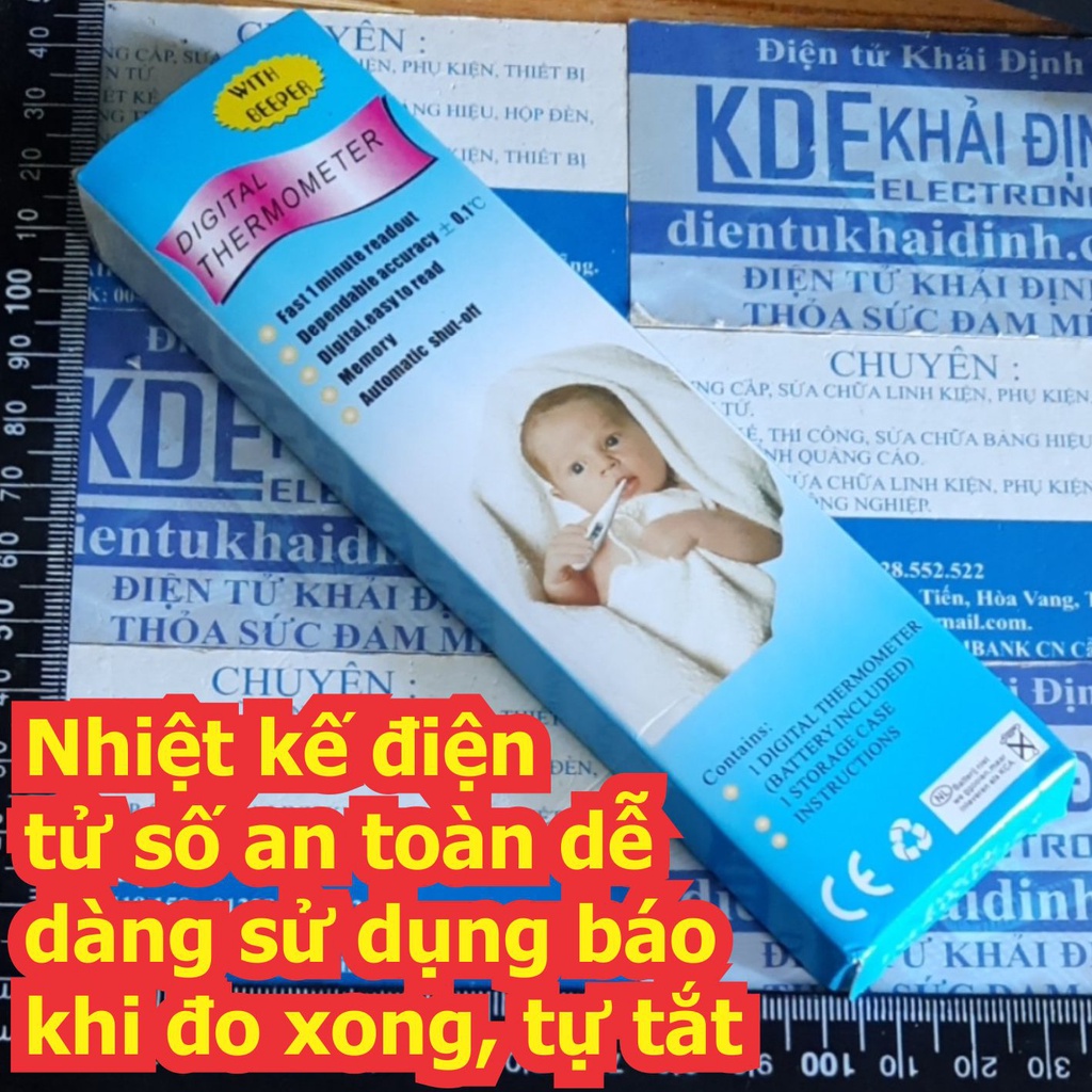 Nhiệt kế điện tử số an toàn dễ dàng sử dụng, báo khi đo xong, tự tắt kde7772