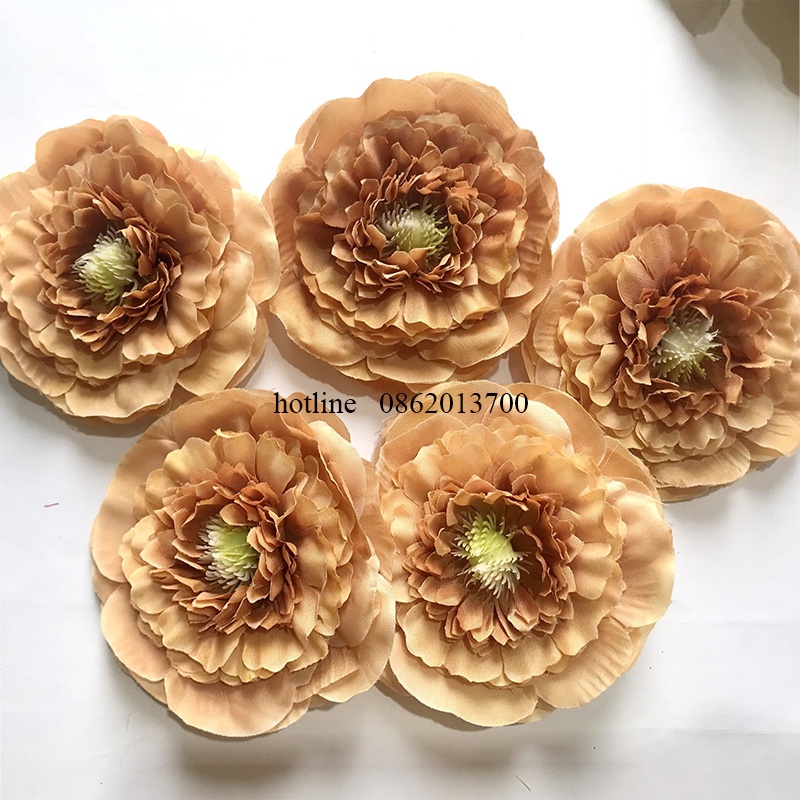 Hoa GIả- Đầu Bông Hoa Mẫu Đơn 9cm Trang Trí Giỏ Quà, Cháp Bánh, Decor phòng siêu xinh