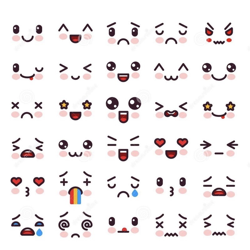 Sticker dán smil mồm miệng mắt cute30-60 hình dán miệng mồm biểu tượng cảm xúc mouth/ Sticker cute biểu cảm dễ thương