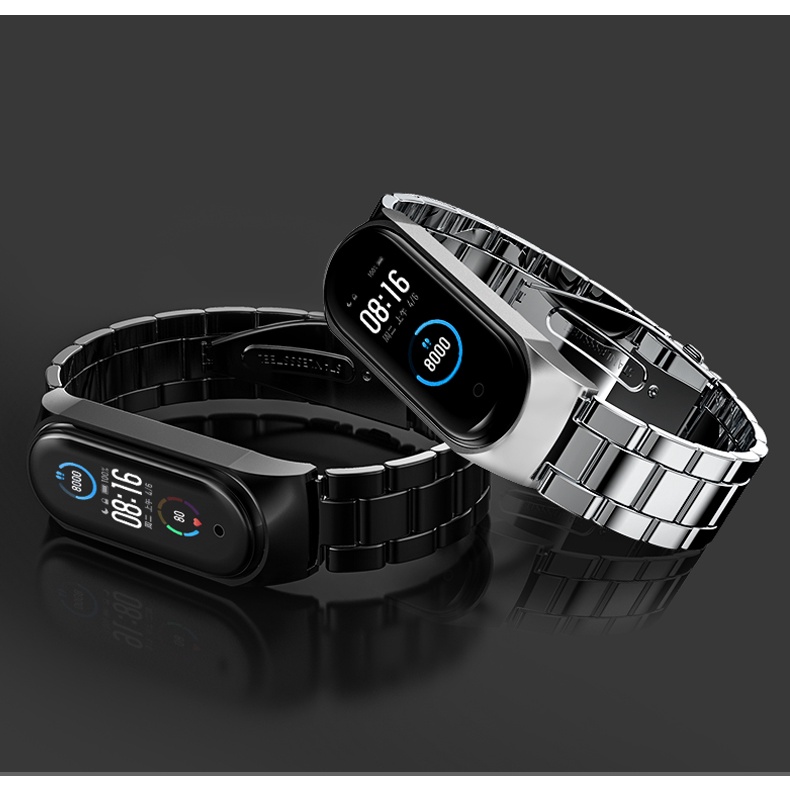 Dây Đeo Inox Cho Đồng Hồ Thông Minh Xiaomi Mi band 7 6 5 miband 4 3