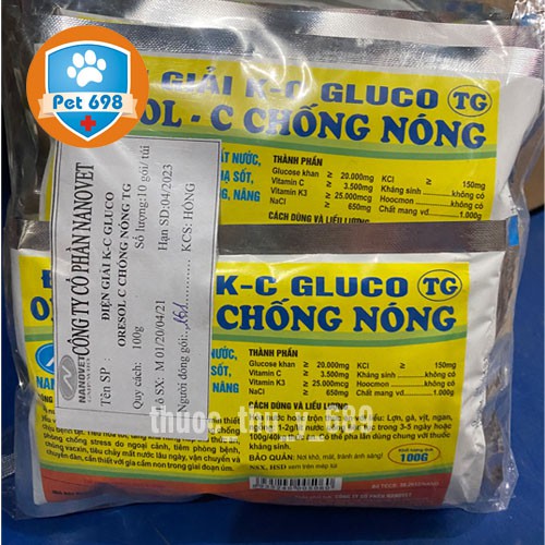 CHỐNG NẮNG NÓNG - ĐIỆN GIẢI GLUCO-K-C TG ORESOL-C PET-698