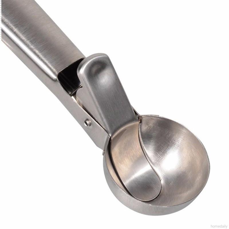 Ice Cream Scoop Stainless Steel Ice Cream Spoon Metal Icecream Cookie Scoop Melon Fruit Baller Ice Ball Maker Kitchen