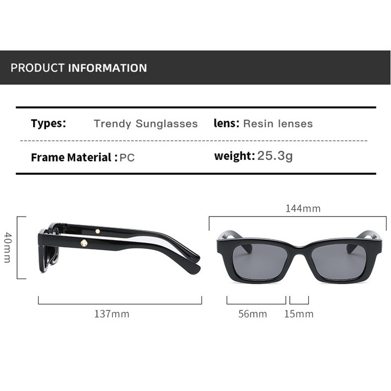 Kính Mát JP5 Gọng Nhỏ Phong Cách hip hop Cho Nữ