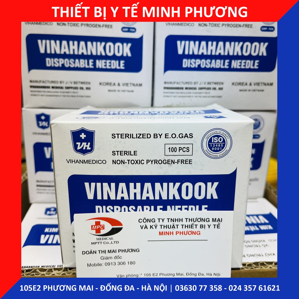 Đầu kim lấy thuốc Vinahankook 18G 20G 23G 25G 26G hộp 100 chiếc