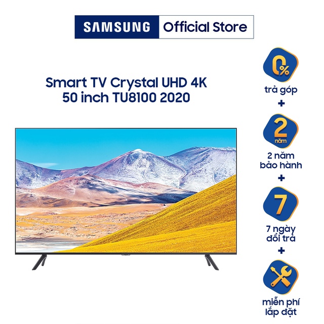[Mã SAMAPR giảm 5% đơn 4TR5] Smart Tivi 4K UHD Samsung 50 inch UA50TU8100KXXV - Miễn phí lắp đặt