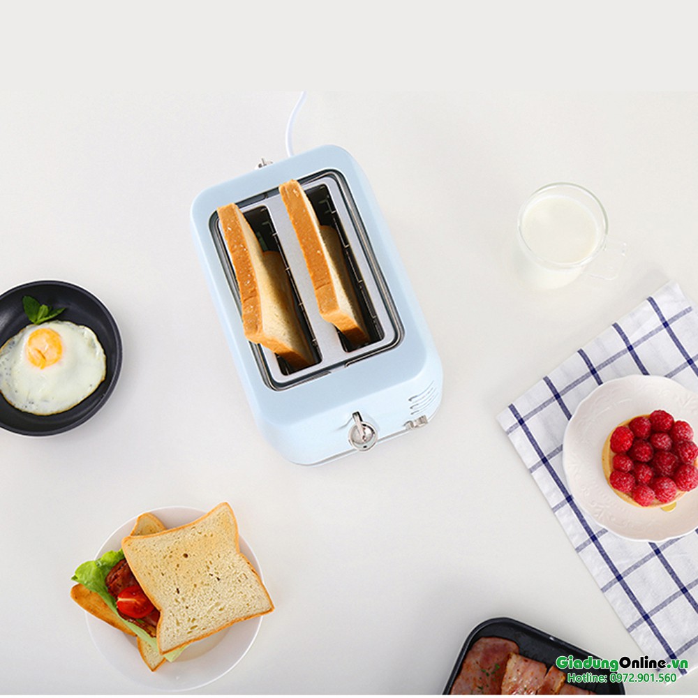 Máy Nướng Bánh Mì Lock&amp;Lock Morning Toaster EJB221BLU Xanh mint