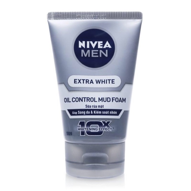 Review nhanh sữa rửa mặt nam Nivea Men Extra White Oil Control Mud Foam