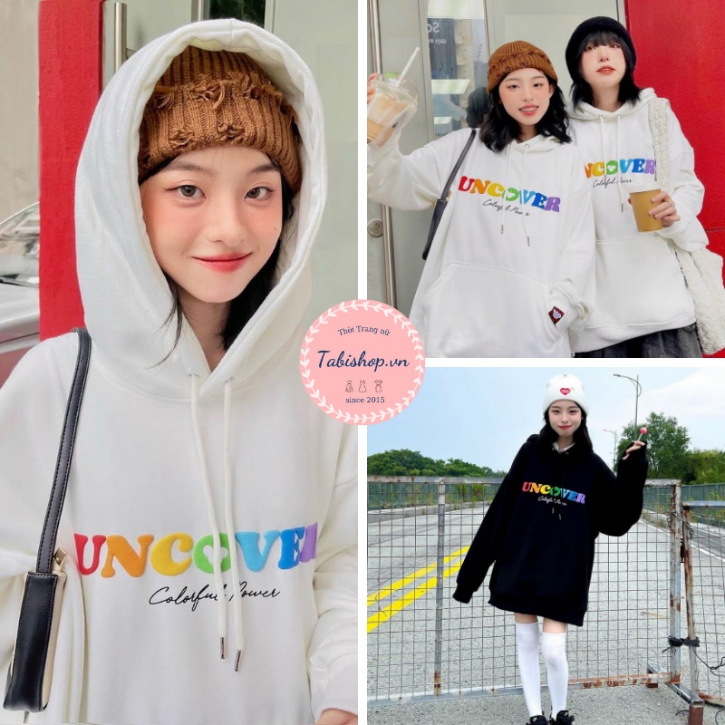 Áo hoodie nam nữ form rộng Unisex U.C.O.VER siêu xinh, Áo Sweater unisex nam nữ nỉ có mũ phong cách oversize streetwear | BigBuy360 - bigbuy360.vn