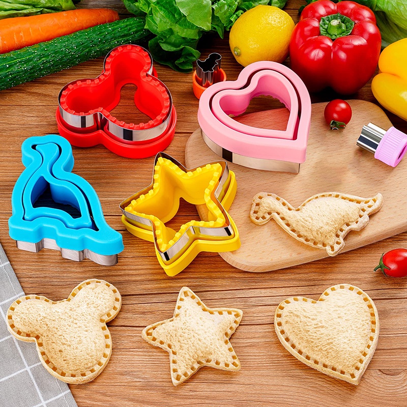Bộ Dụng Cụ Cắt Bánh Sandwich Bằng Thép Không Gỉ Cho Trẻ Em