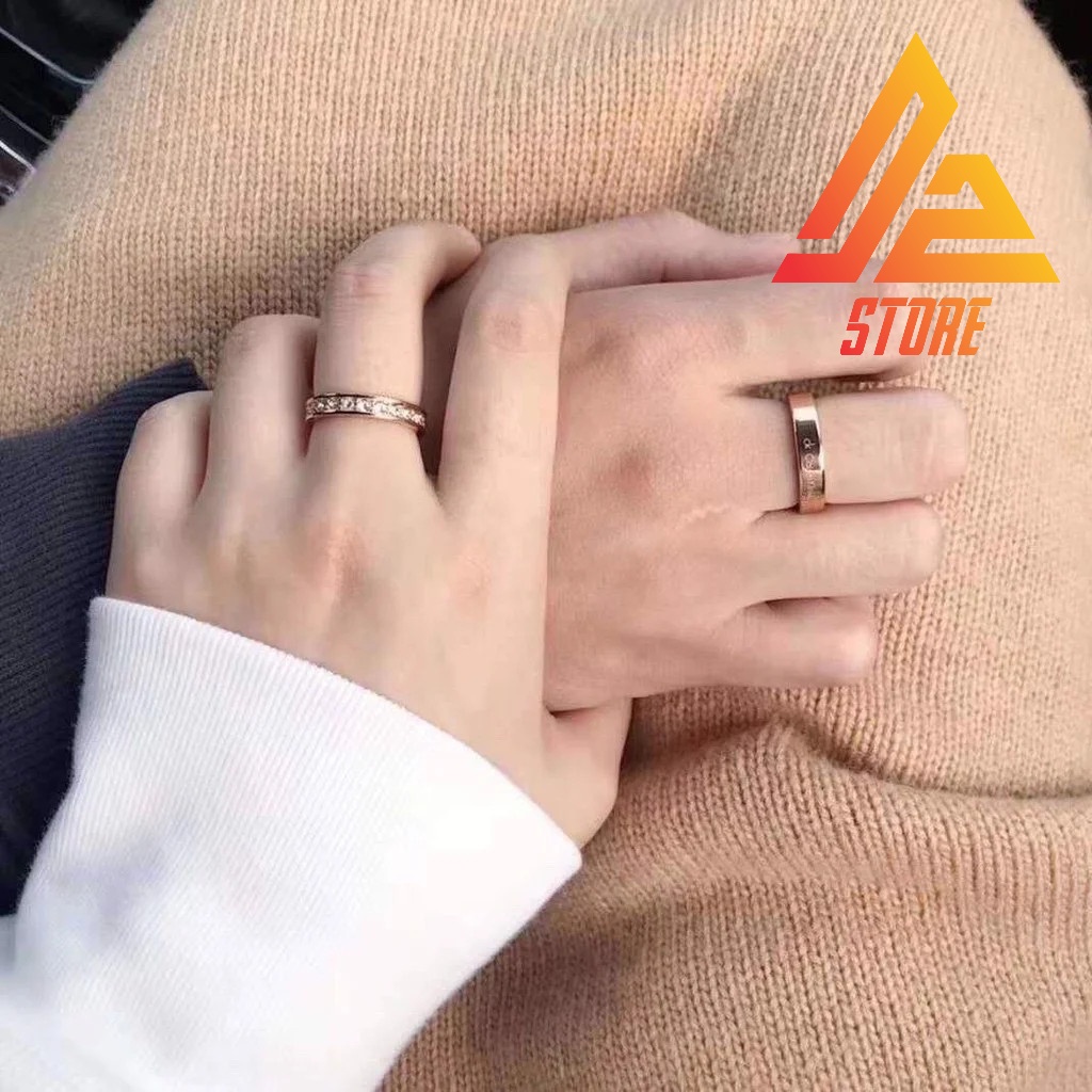 Nhẫn CK Titanium cặp đôi unisex nam nữ thép không gỉ 316L