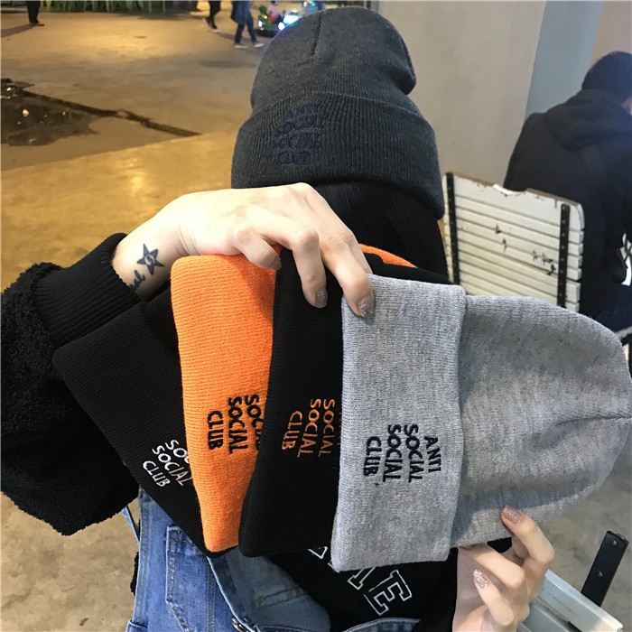 Mũ Len Dệt Kim Thêu Chữ Phong Cách Retro Thời Trang