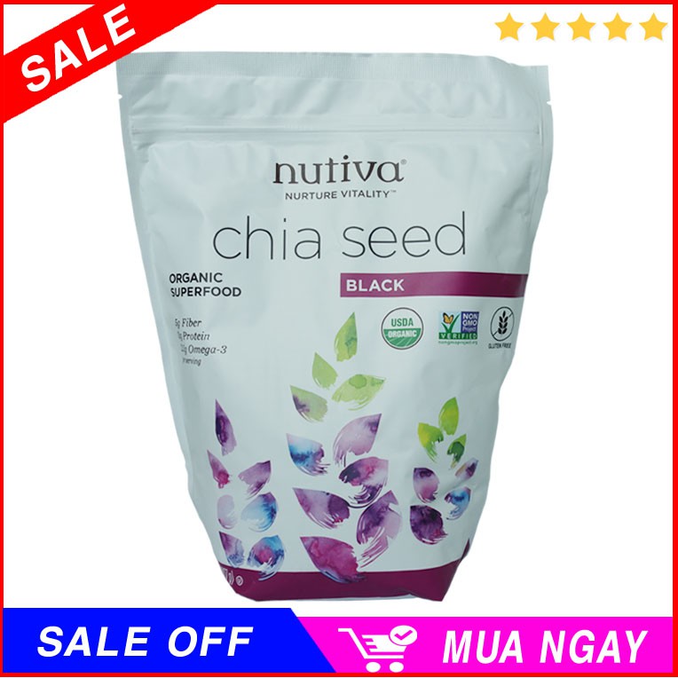 [HÀNG CHUẨN] Hạt Chia Mỹ Nutiva 907G, Hạt Chia Nhập Khẩu Từ Mỹ.