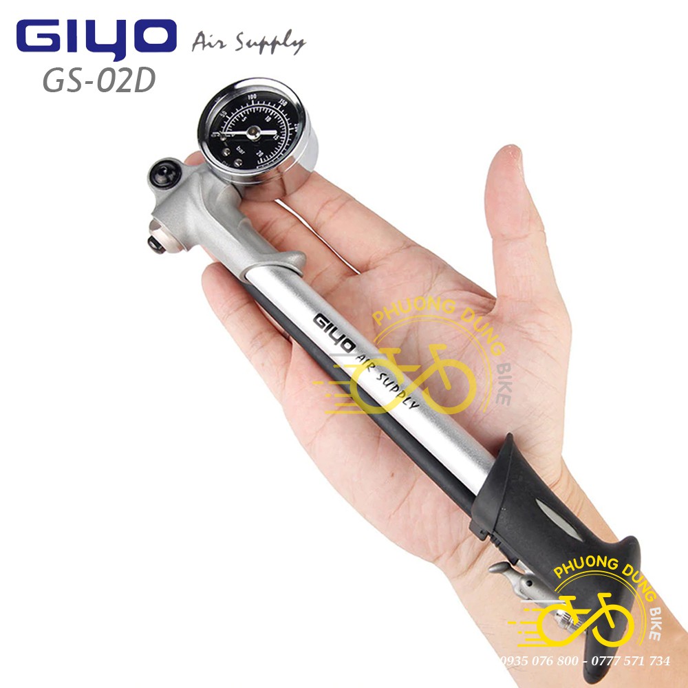Bơm phuộc xe đạp GIYO GS-02D - Bơm áp lực cao 300psi