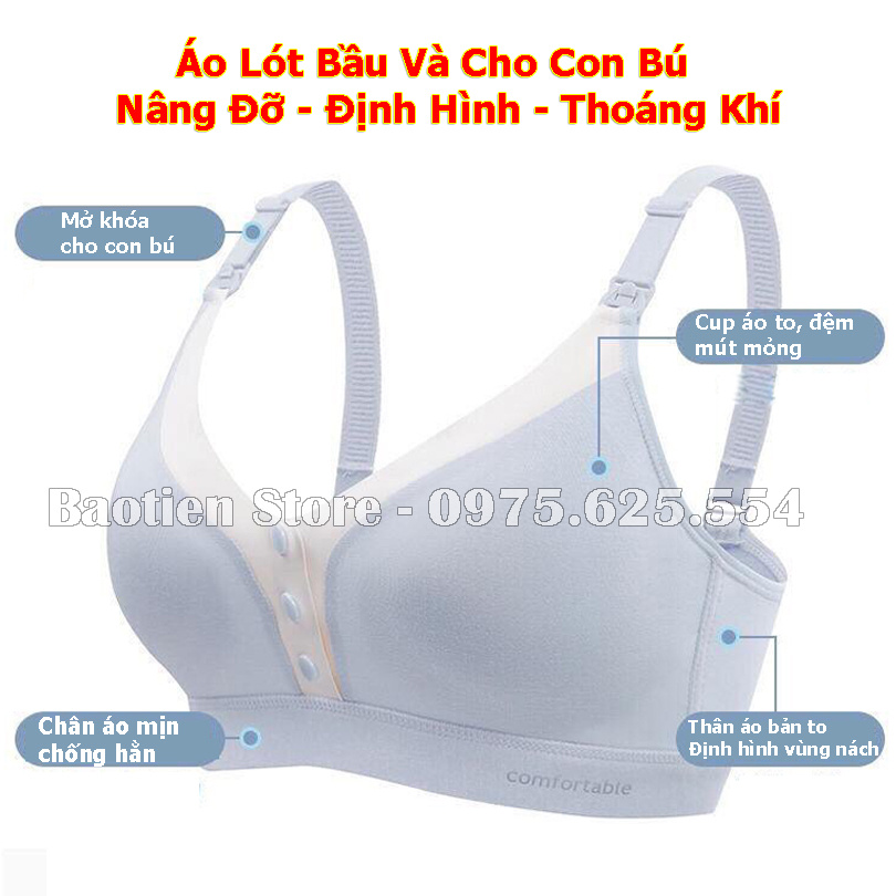 Áo Ngực Bầu| ÁO LÓT CHO CON BÚ| Sau Sinh| Size Lớn| Chống Chảy Xệ| Không Gọng| Đệm Mút Mỏng AN17