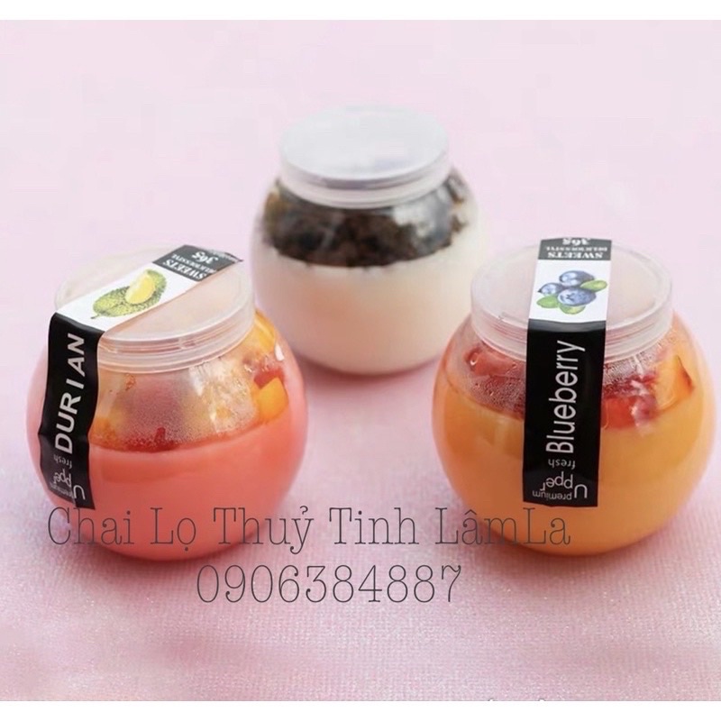 Hũ Thuỷ Tinh Sữa Chua Tròn Nắp Nhựa 100ml 200ml | Làm Pudding , Sữa Chua , Mứt