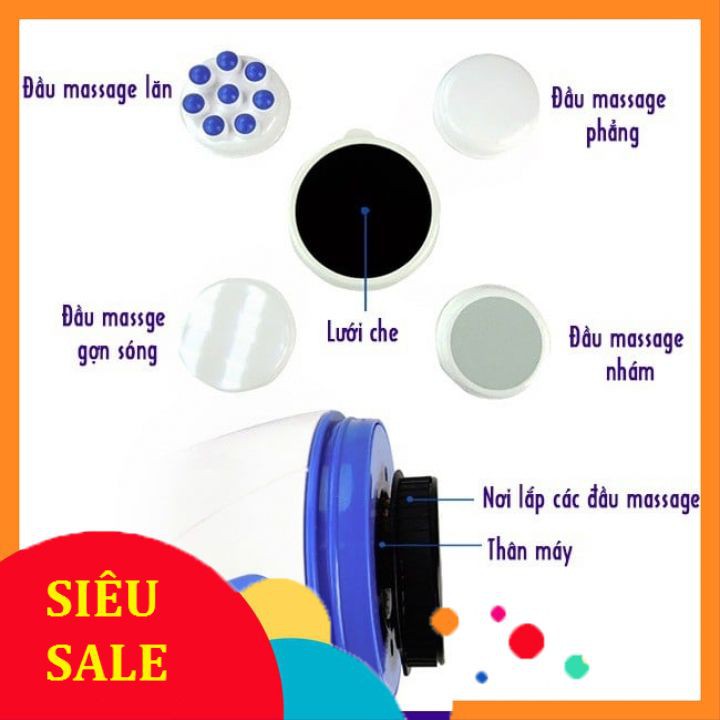 Máy mát xa cầm tay - Máy massage trị liệu đau nhức toàn thân 5 đầu Relax and t