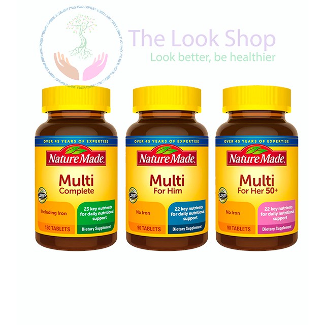 USA- Viên uống bổ sung vitamin khoáng chất Multi Nature Made- Bổ sung đầy đủ vi chất dinh dưỡng thiết yếu mỗi ngày