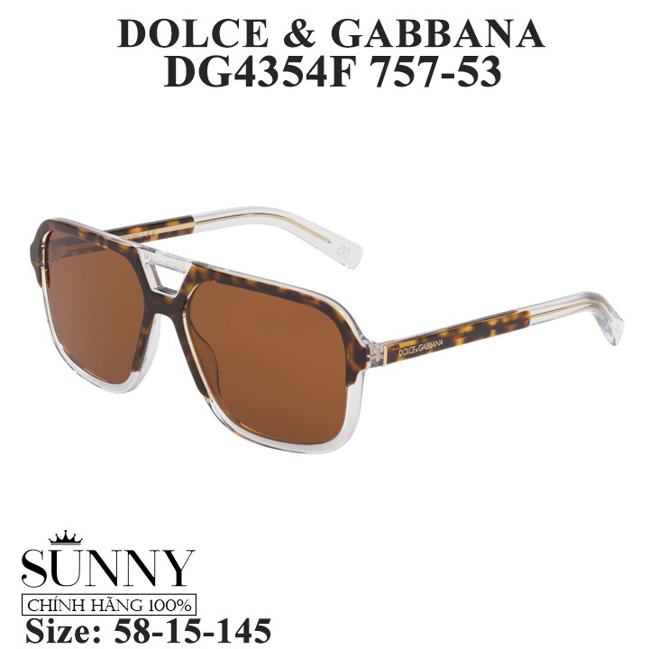 Kính mát chính hãng Dolce Gabbana DG4354F màu sắc thời trang, thiết kế dễ đeo bảo vệ mắt